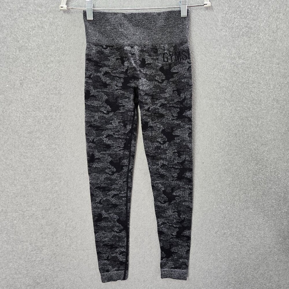 Gymshark Women Legging Small Gray Camo Athletic Performance